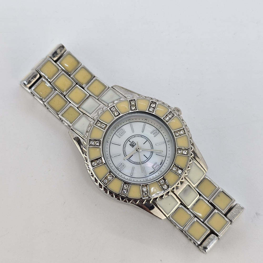 NYC Women's Watch 34MM MOP White Dial Multicolor Metal Bands 5.25" NEW Battery